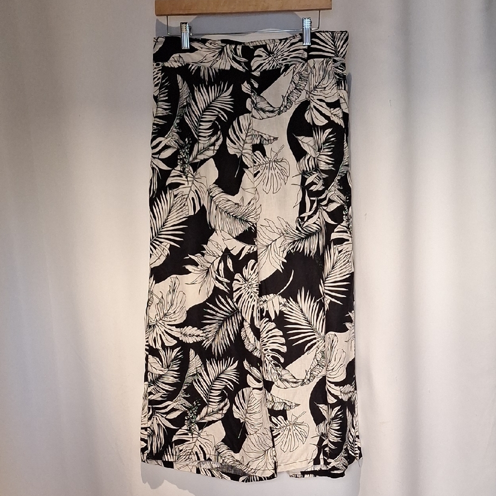 Chtistian Siriano Tropical Black and Crean Women's Palazzo Pants Size M